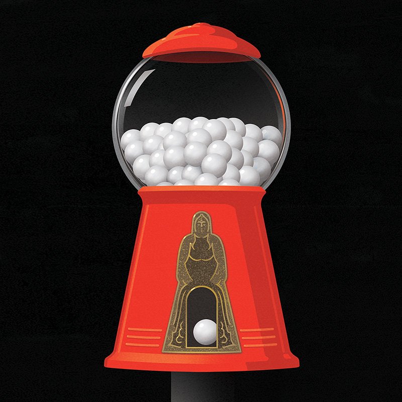Illustration of gum ball machine