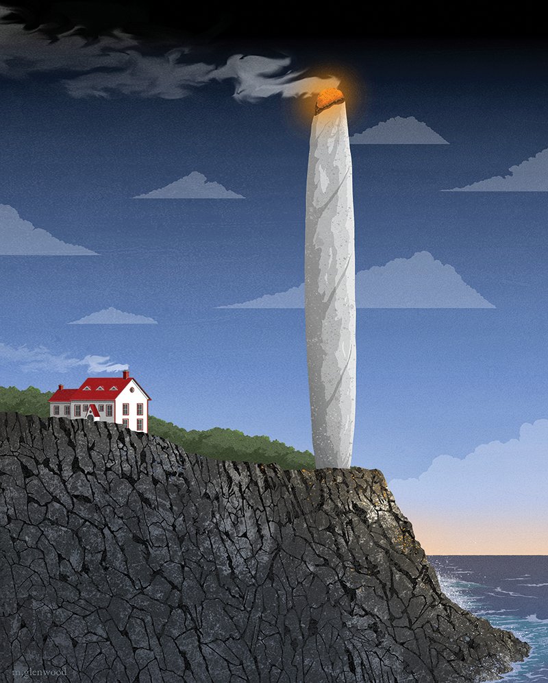 Illustration of a joint as a lighthouse