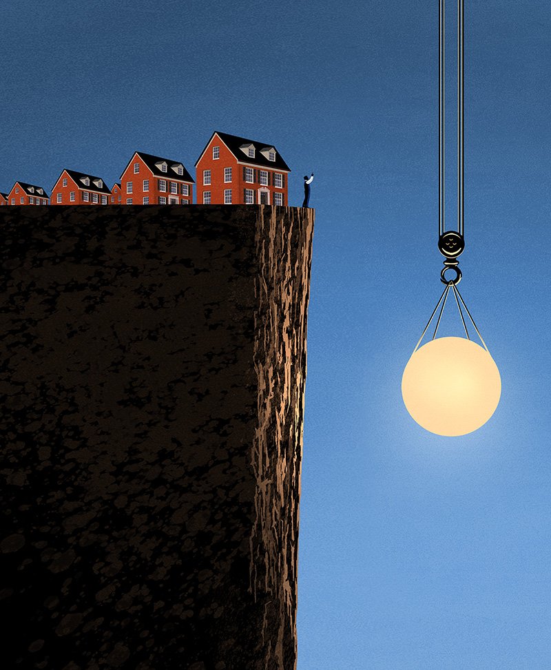 Home builder sunrise illustration