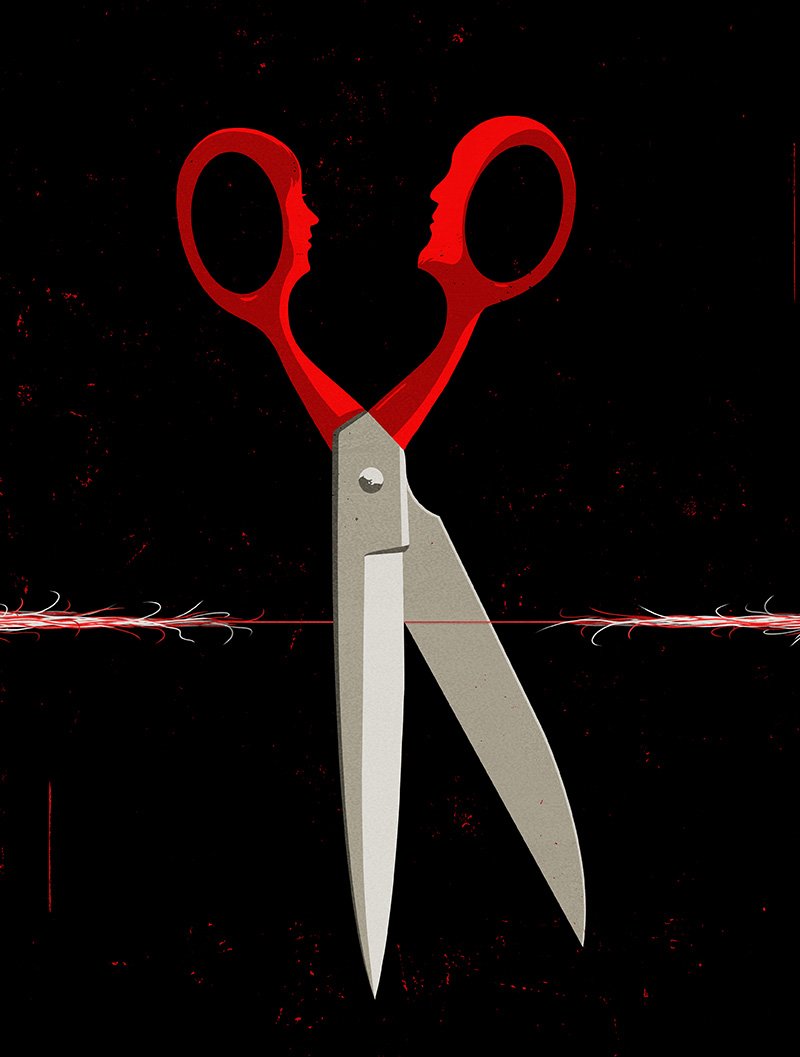 illustration of divorce