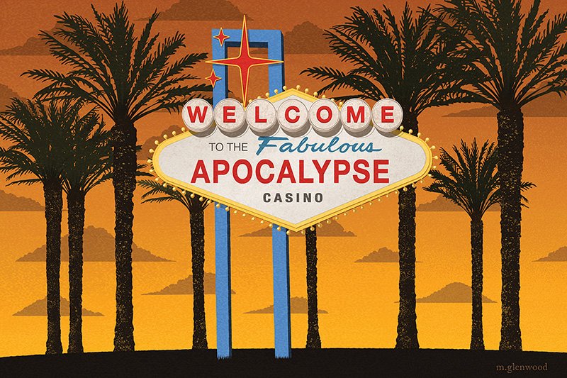 Illustration of Welcome to Las Vegas sign Welcome to the Apocalypse