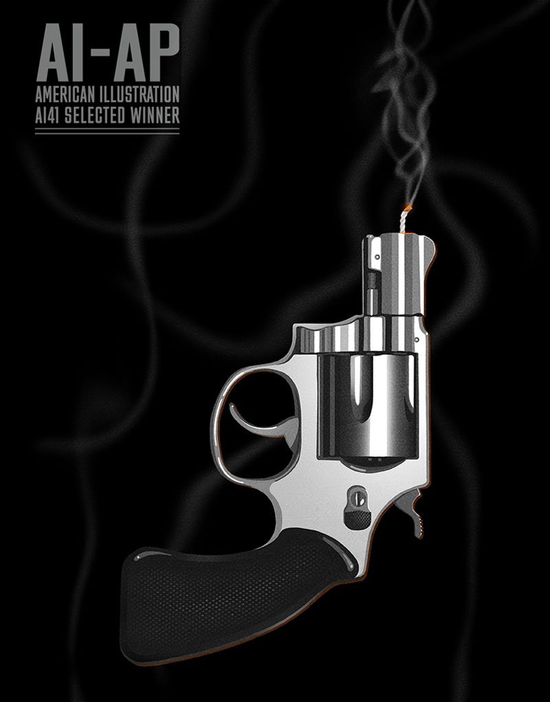 Gun candle illustration