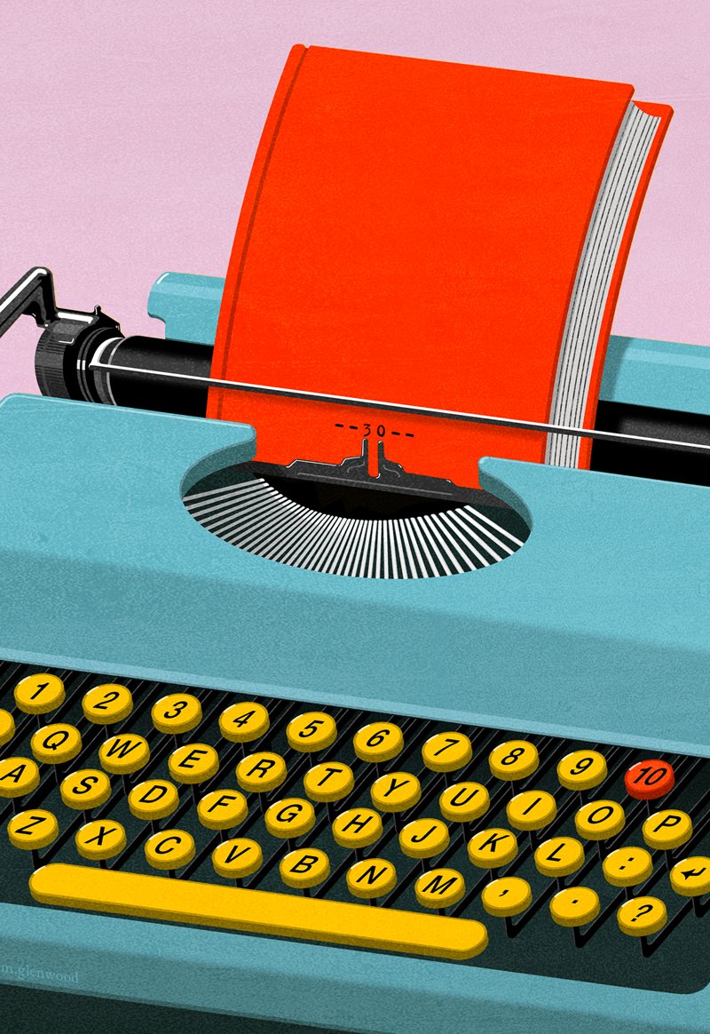 typewriter illustration